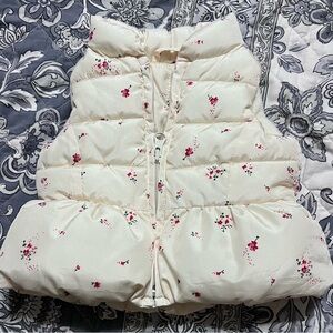White floral print Baby Gap Puffer Vest 0-3 month